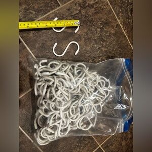 White Metal S Hooks x 120 pieces